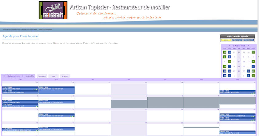 agenda cours tapissier