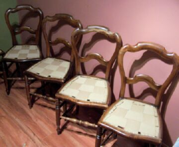 tapissier ameublement : chaises cannées fin XIXème siècle - sangle