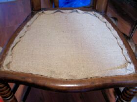 tapissier ameublement : chaises cannées fin XIXème siècle - toile forte