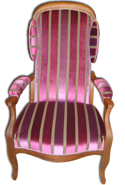 fauteuil voltaire relook rayures