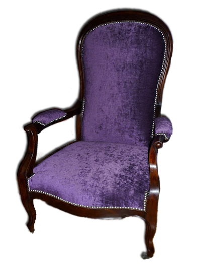 Fauteuil voltaire relook  violet 