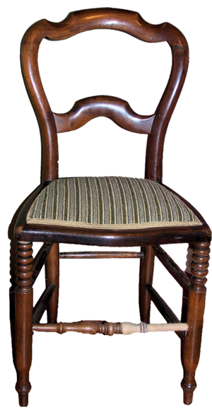 Chaise  cannée restaurée avec création d'une assise en crin avec sangle 